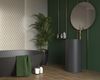 Aranżacja zielonej łazienki w stylu glamour z mozaikową ścianą