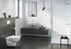 Nowoczesna łazienka w bieli i ciemnoszarym kolorze
