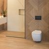 Minimalistyczna łazienka w drewnianej strukturze
