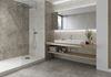 Biało-szara łazienka w minimalistycznym stylu
