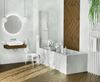 Biała łazienka z jodełką w nowoczesnym stylu