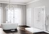 Biała łazienka w stylu glamour z ceramiką wolnostojącą