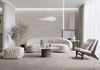 Salon w stylu glamour w jasnym betonie