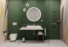 Zielona łazienka z kolorowymi akcentami