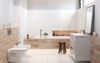 Biała łazienka z elemanetami drewna Cersanit Forest Soul