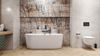 Dekoracyjna ściana Azario Blustone w nowoczesnej łazience
