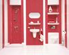 Łazienka w białej i czerwonej mozaice Paradyż Altea/Albir