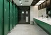 Toaleta publiczna z biało-czarnymi kaflami Opoczno Monoblock