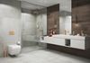 Nowoczesna łazienka z betonowymi płytkami Cerrad Lukka