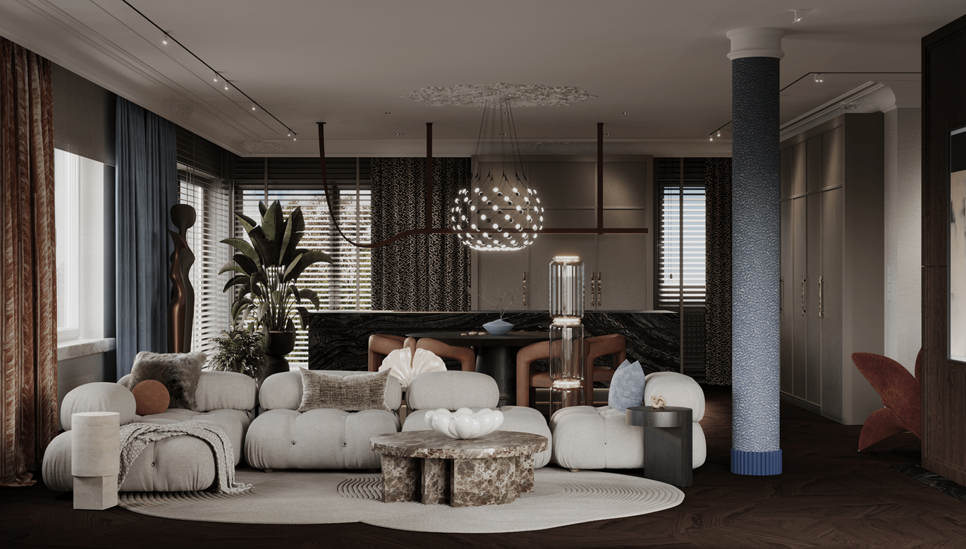 Penthouse przy parku z wnętrzami projektu MODEKO Studio