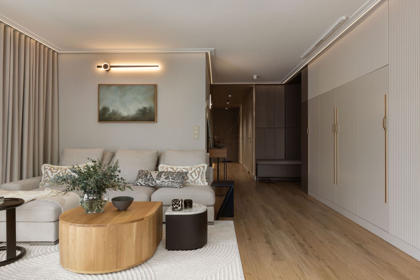 100-metrowy apartament w tonacji taupe