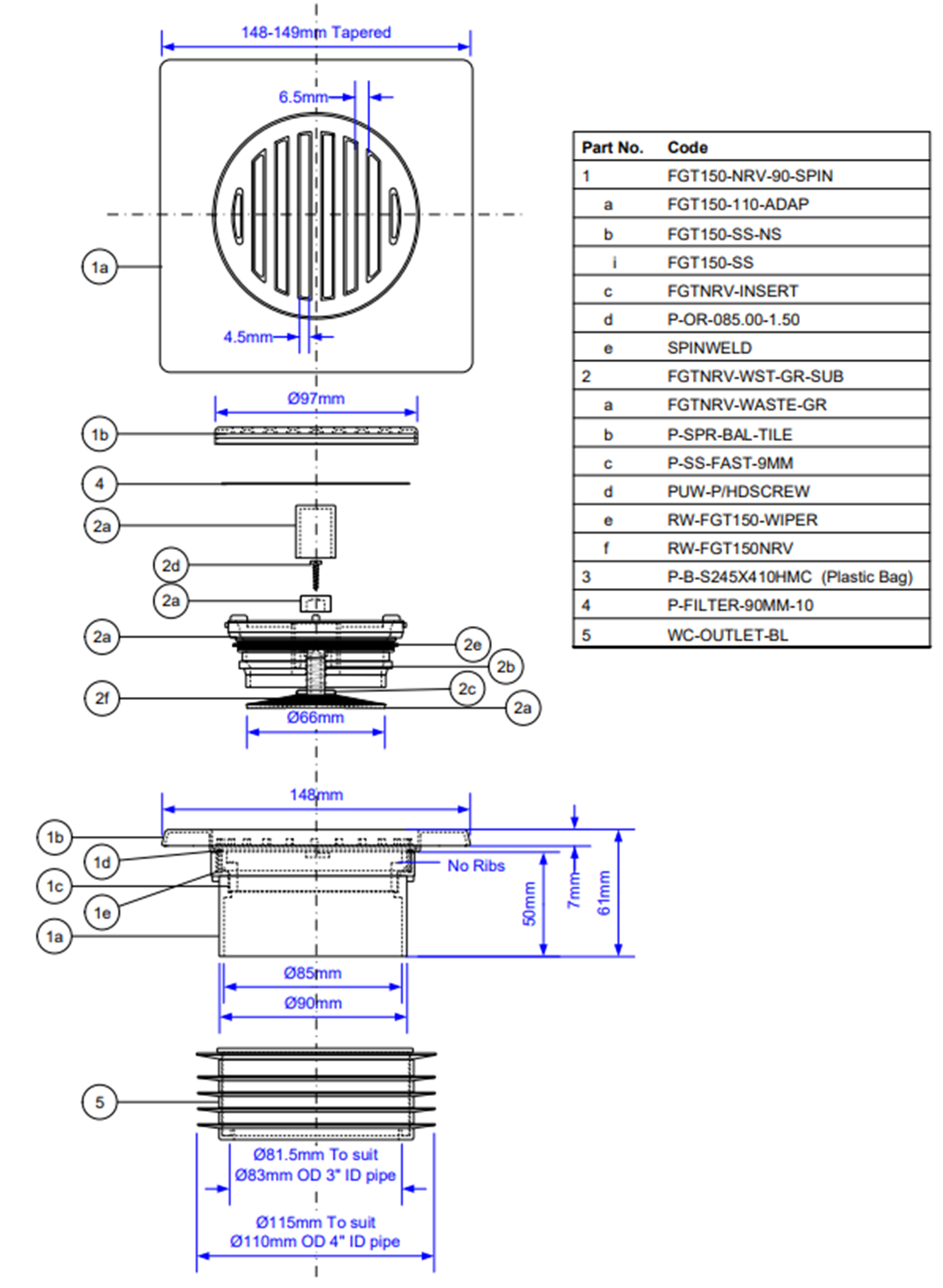 Mcalpine Mrfgc3snrfv 110 Kratka Podłogowa Domnipl