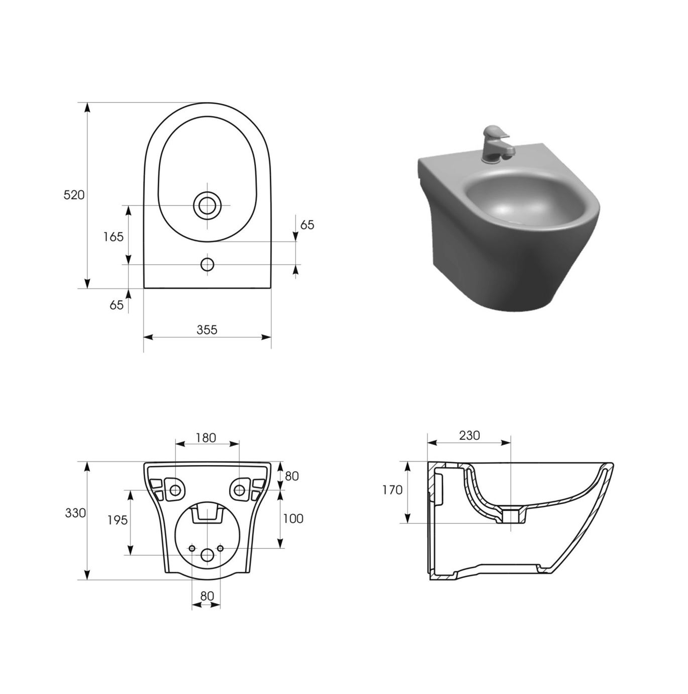 Cersanit Larga K677-041 - Podwieszany Bidet Oval - Domni.pl