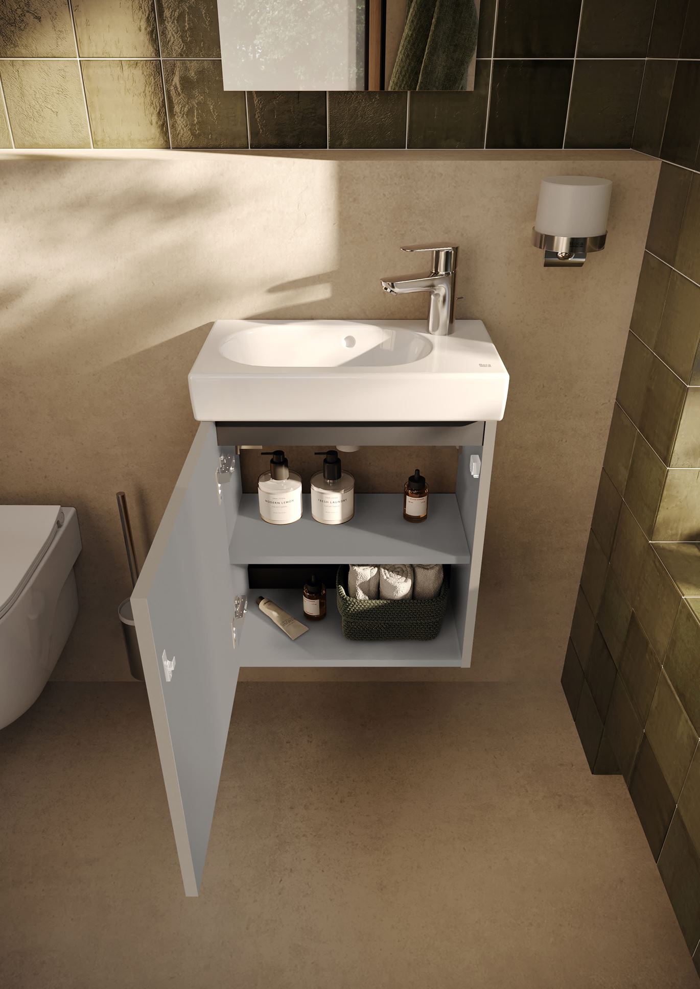 Roca Mini-N A852445539 - Szafka z Umywalką - Domni.pl