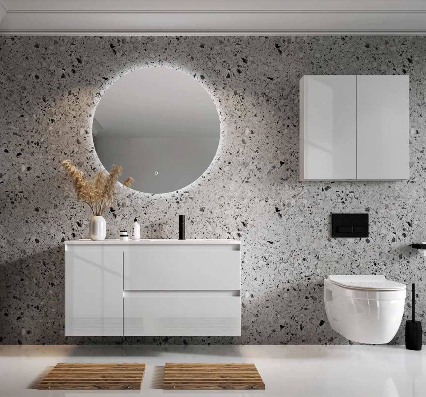 Nowoczesna łazienka z terrazzo - Domni.pl