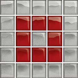 Opoczno Glass Silver/Red Mosaic B New OD660-121