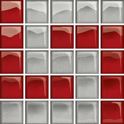 Opoczno Glass Glass Silver/Red Mosaic D New OD660-123