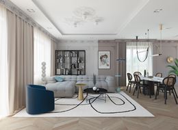 Elegancki salon ze sztukaterią
