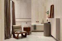 Beżowa łazienka z brązowymi akcentami