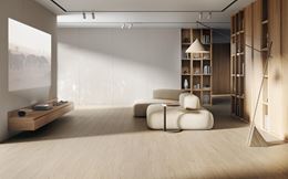 Przestronny salon w jasnym drewnie