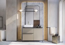 Beton i marmurowe akcenty w stylowej łazience