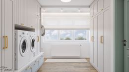 Nowoczesna pralnia z pojemną zabudową