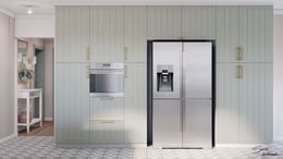 Zielona zabudowa nowoczesnej kuchni