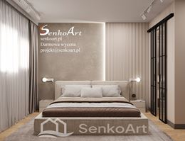 Nowoczesna sypialnia z podświetlonym panelem 3d