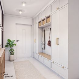 Elegancki wiatrołap z białą zabudową