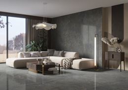 Antracytowy salon w stylu glamour