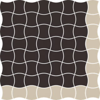 Paradyż Modernizm Nero Mozaika Prasowana K.3,6X4,4 Mix A