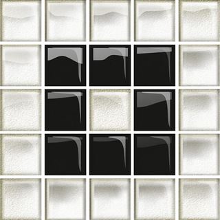 Opoczno Glass White/Black Mosaic B New OD660-117