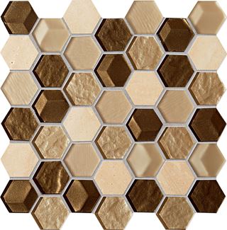 Tubądzin Elements Drops Stone Brown Hex