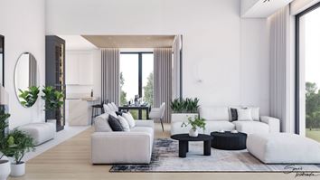 Nowoczesny salon z dużym oknem