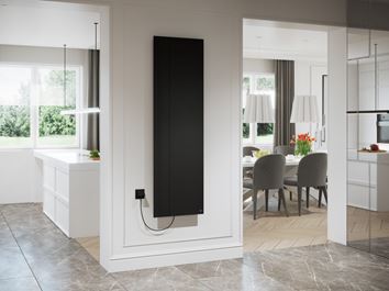 Grzejnik elektryczny Instal-Projekt Eos Electro w nowoczesnym salonie