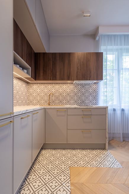 Kaszmirowa kuchnia z geometrycznym wzorem