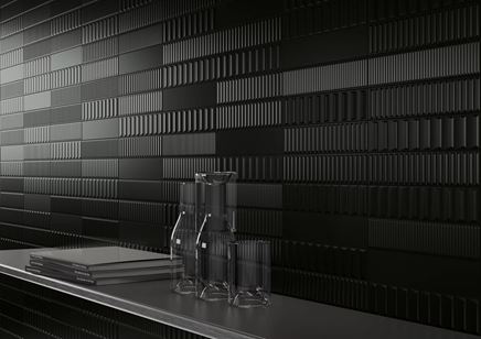 Detal czarnych cegiełek Paradyż Duo Tonne