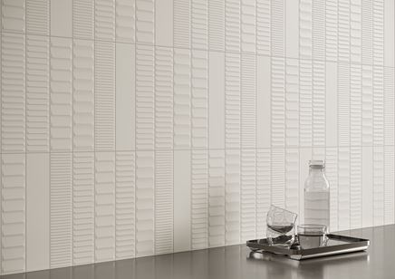 Detal białych cegiełek z kolekcji Paradyż Duo Tonne