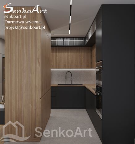 Wąski aneks kuchenny w kształcie litery U