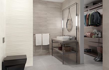 Paradyż Pandora - szaro-biała aranżacja łazienki