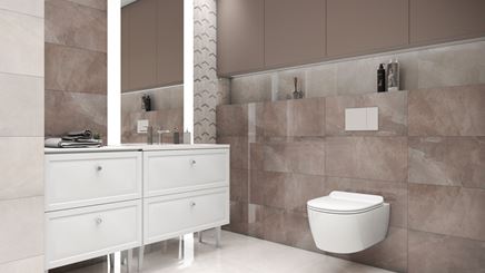 Aranżacja stylowej łazienki z mozaiką i kamieniem