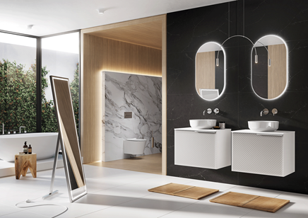 Duża łazienka z oknem w nowoczesnym stylu