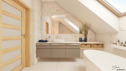 Szafka z umywalką pod skosem