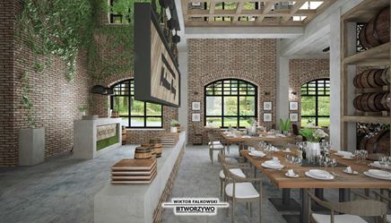 Restauracja w pofabrycznej przestrzeni