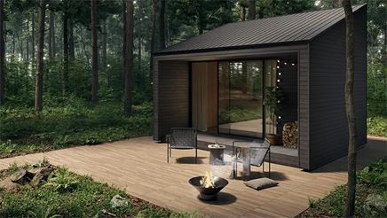 Aranżacja leśnego tarasu w gresach Tubądzin Wood Deck STR KoraTER