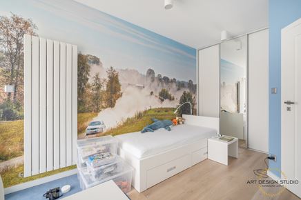 Pokój chłopca z fototapetą z samochodem rajdowym