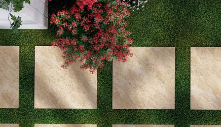 Detal gresowej płytki w kolorze beżu