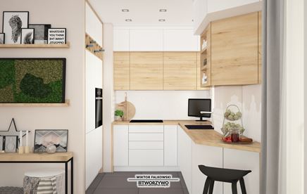 Aneks kuchenny w skandynawskim stylu - projekt "Tworzywo" warsztat architektury wnętrz