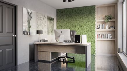 Nowoczesny gabinet z kamienną podłogą