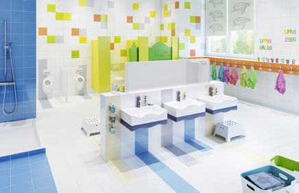 Kolorowa łazienka przedszkolna